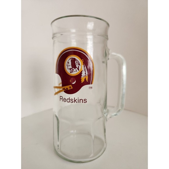 Vintage Washington Redskins Football Beer Mug Stein Tall Glass NFL - Picture 1 of 5